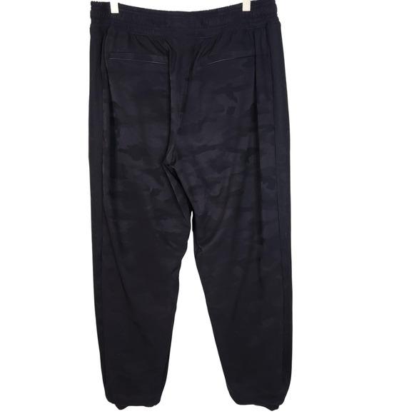 ATHLETA Brooklyn Lined Camo‎ Jogger Pants Womens 10 Black Gray Fleece Athletic - Picture 3 of 11